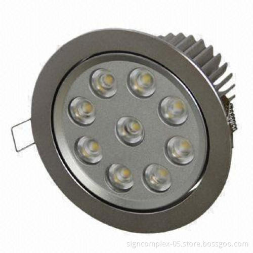 LED Downlight with 9 LEDs, >0.9 Power Factor and High-efficient PMMA Lens